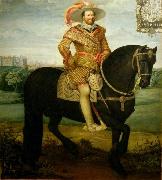 Daniel Orme Equestrian portrait of John Albert II oil on canvas